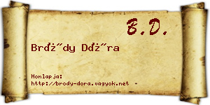 Bródy Dóra névjegykártya